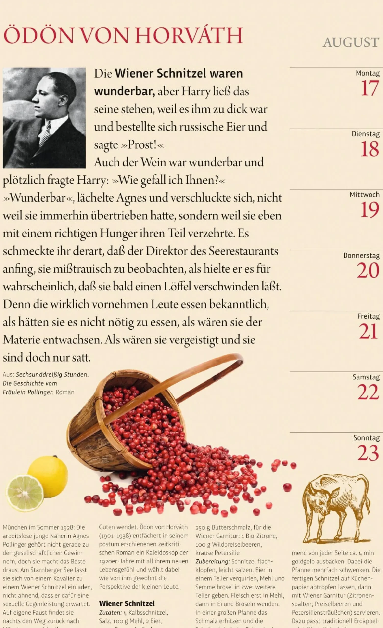 Wandkalender|Zeitplaner & Kalender * Athesia Kalenderverlag Der literarische Küchenkalender 2026