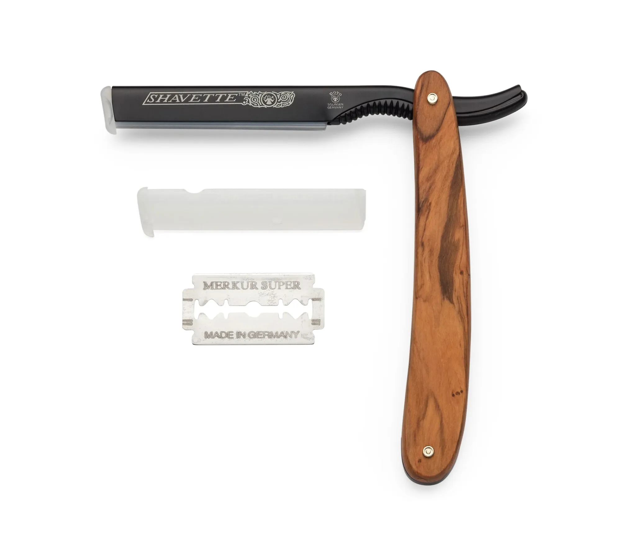 Rasierhobel & -Messer * Dovo Shavette® Olivenholzgriff
