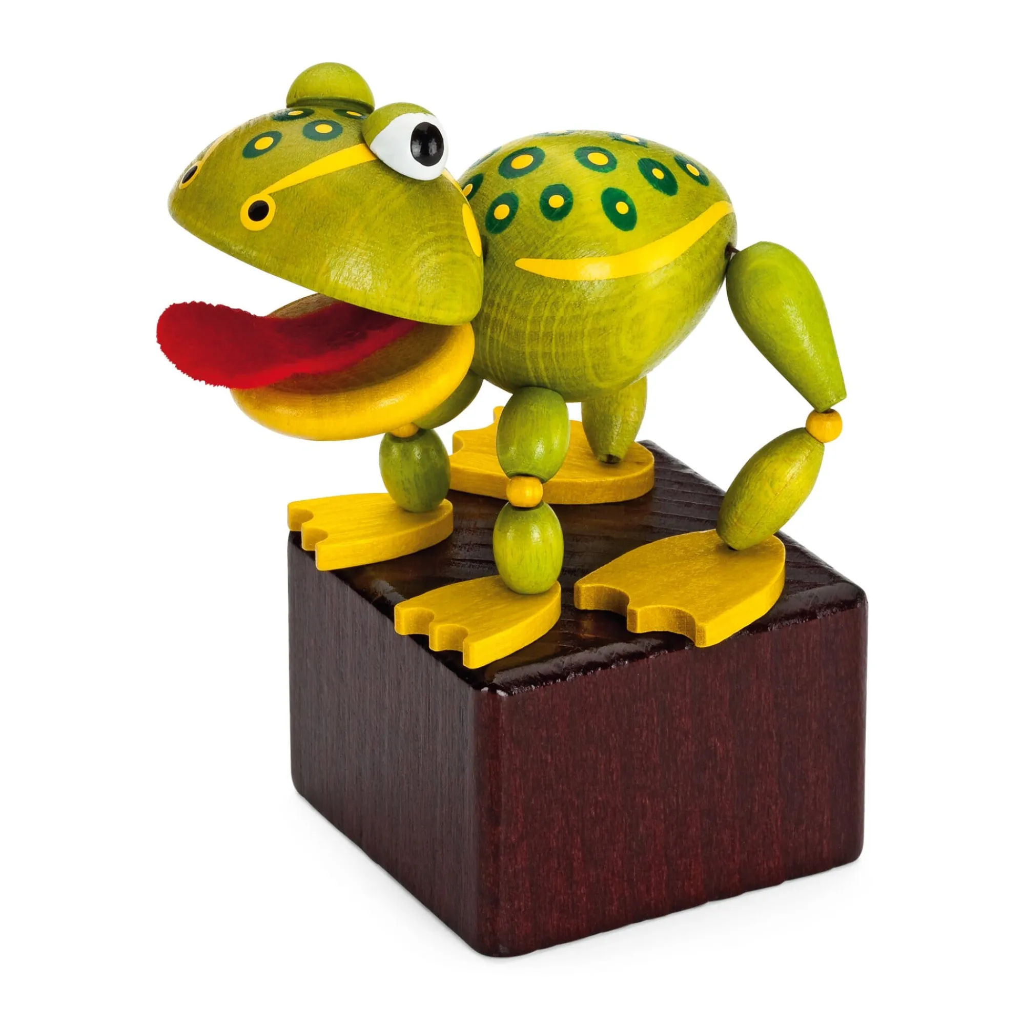Physikalisches Spielzeug|Holzspielzeug * Detoa Albrechtice Drückfigur Frosch