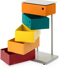 Büroschränke|Kleinmöbel * Dottus Trade Drehladen-Container Stahlblech 5-fach Polychrom Bruno