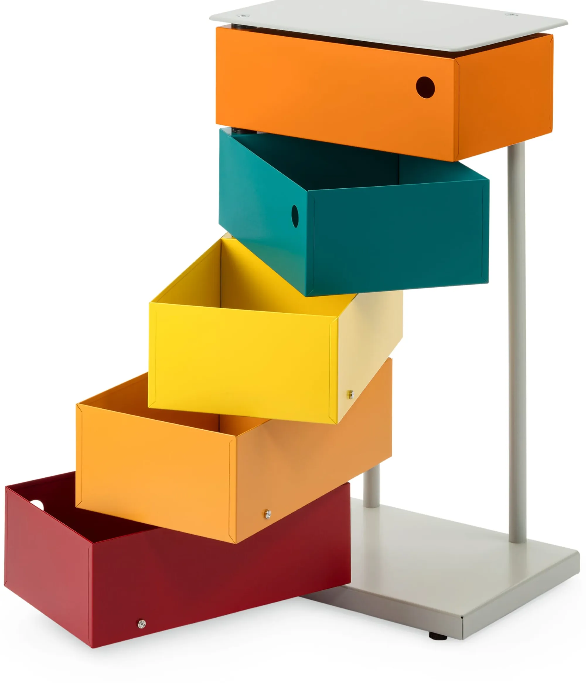Büroschränke|Kleinmöbel * Dottus Trade Drehladen-Container Stahlblech 5-fach Polychrom Bruno