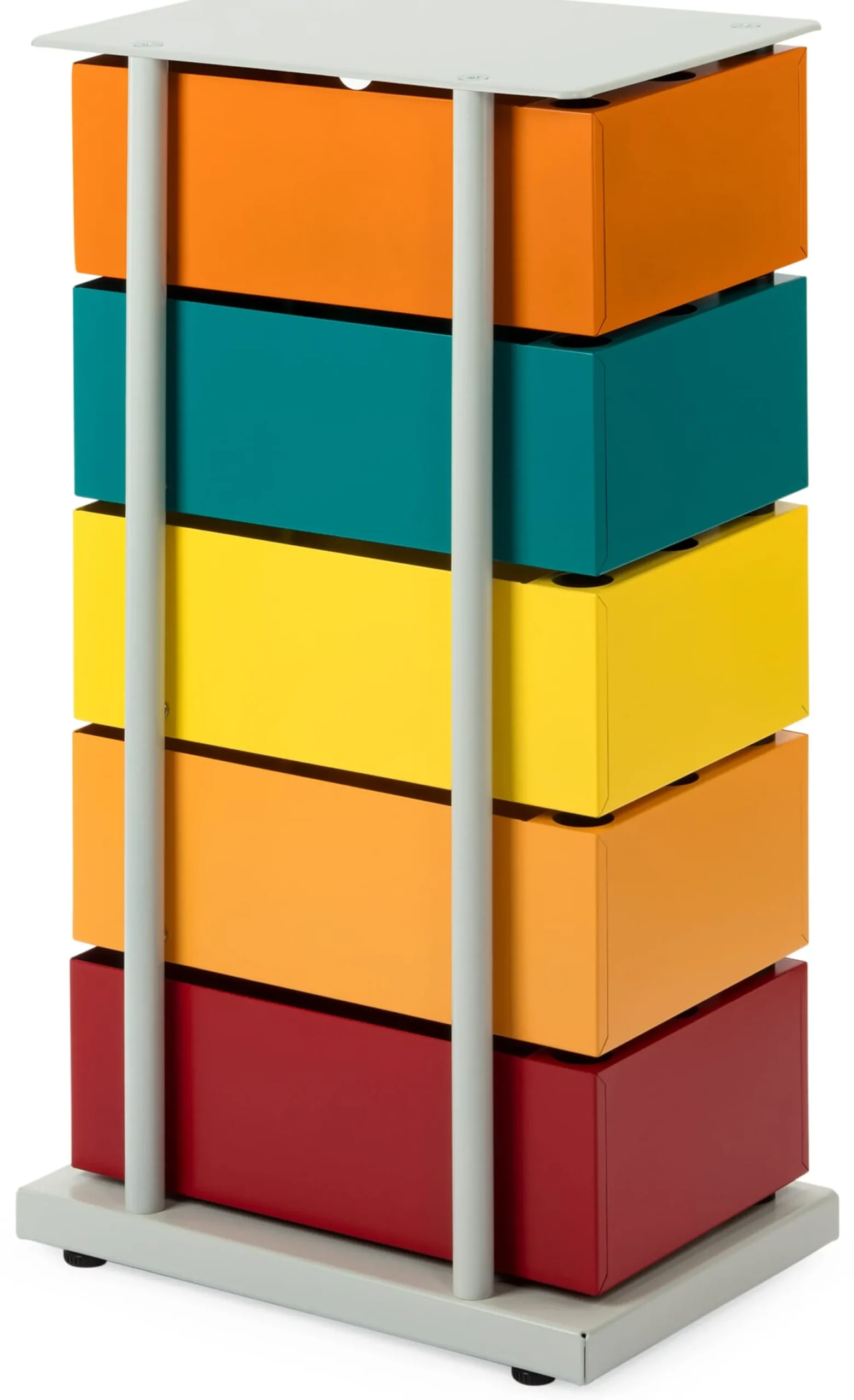 Büroschränke|Kleinmöbel * Dottus Trade Drehladen-Container Stahlblech 5-fach Polychrom Bruno