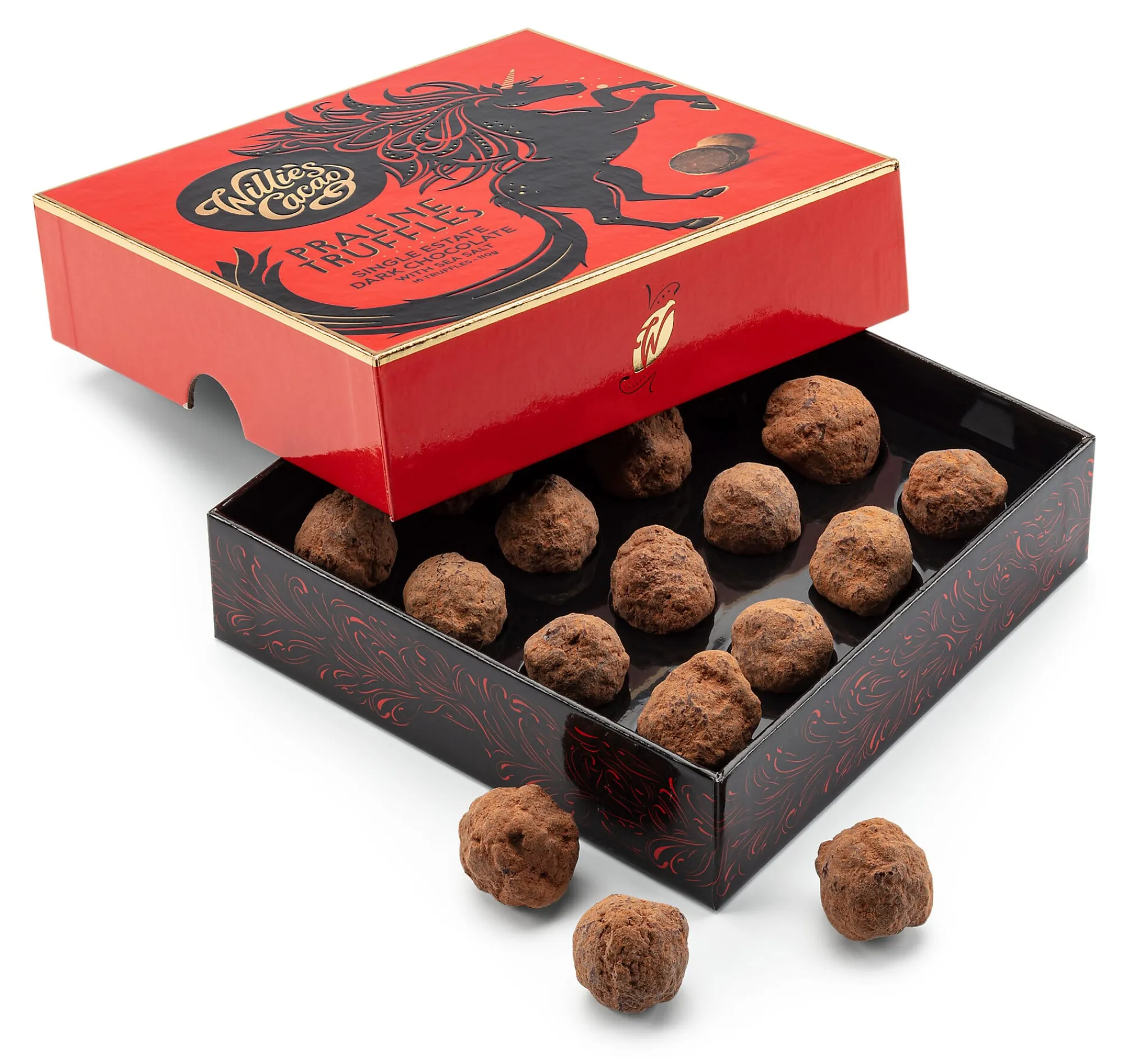 Schokolade|Pralinen * Willie’s Cacao Dunkle Trüffel mit Meersalz