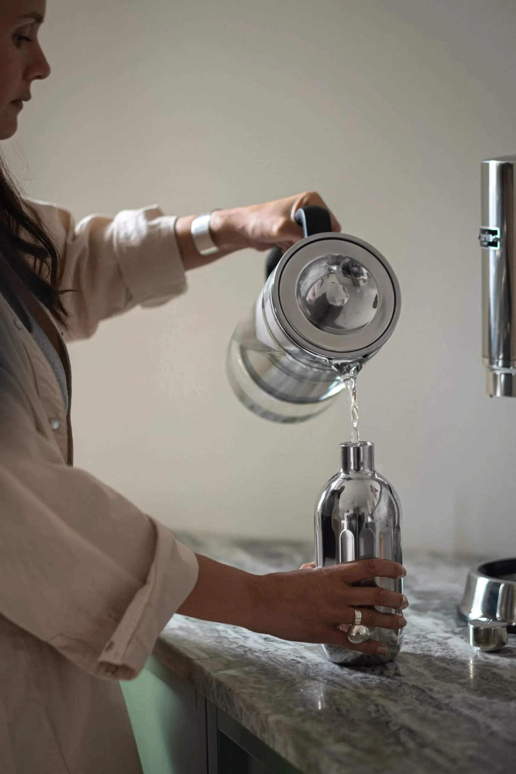 Trinkflaschen|Servierzubehör * Aarke Edelstahlflasche zu Wassersprudler Carbonator Pro