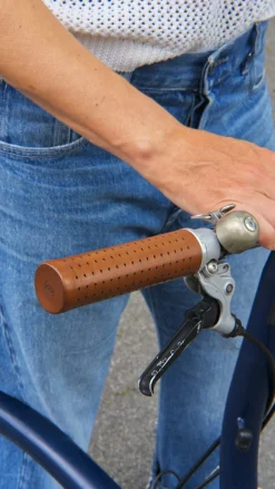 Fahrradzubehör * Manoli Fahrradgriffe Leder Mittelbraun