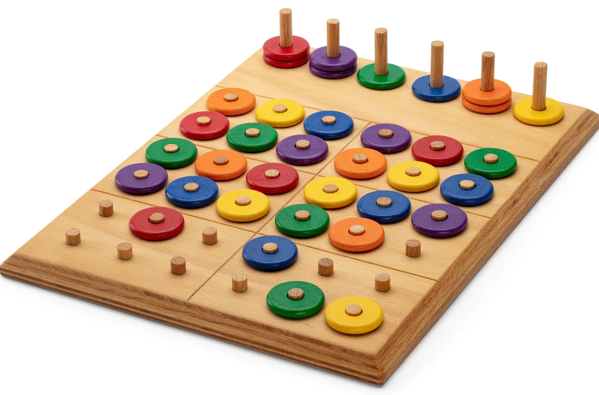 Holzspielzeug|Holzspielzeug * Holz Bi-Ba-Butze Kristian Finken Farben-Sudoku Buchenholz