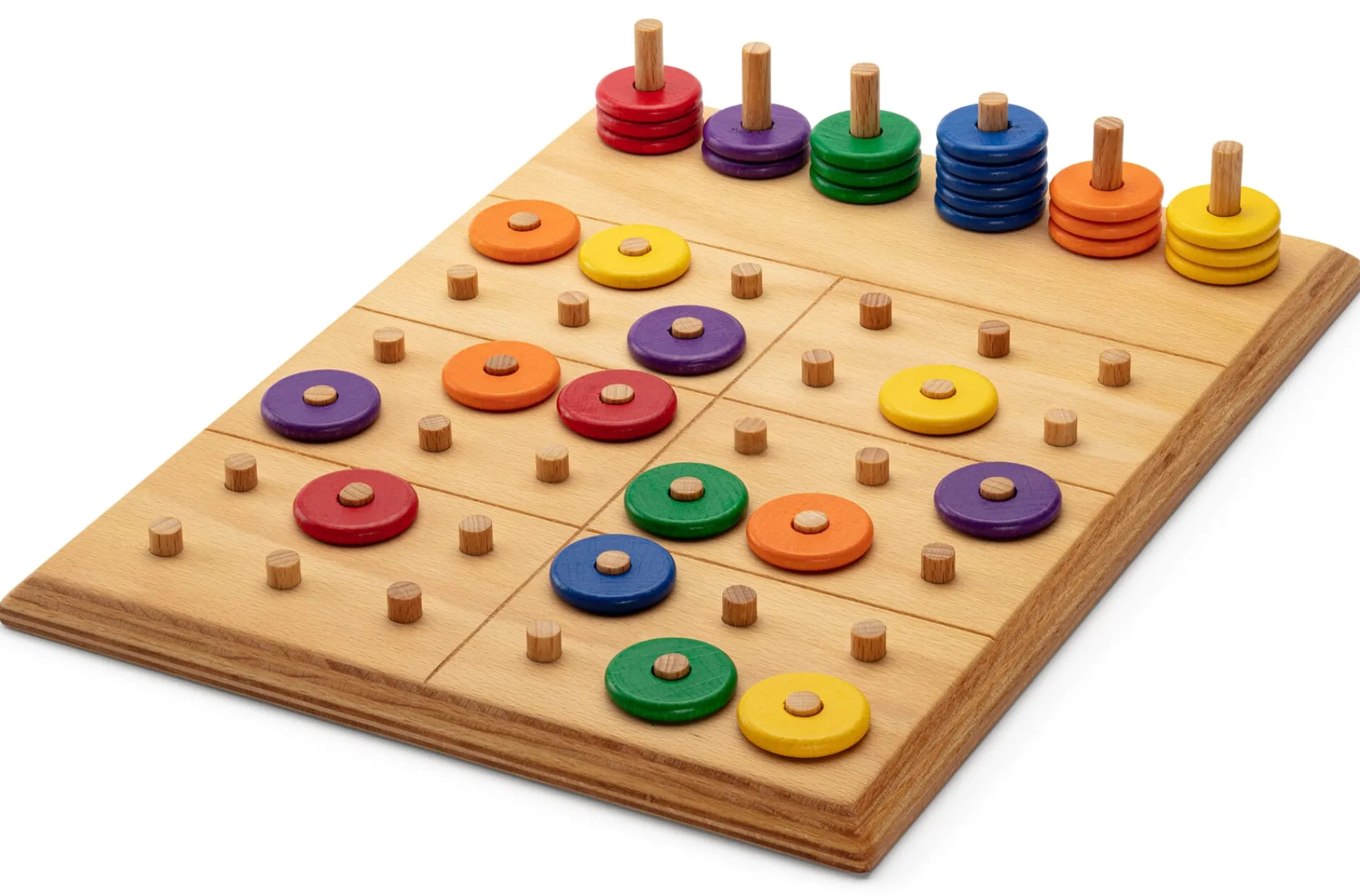 Holzspielzeug|Holzspielzeug * Holz Bi-Ba-Butze Kristian Finken Farben-Sudoku Buchenholz
