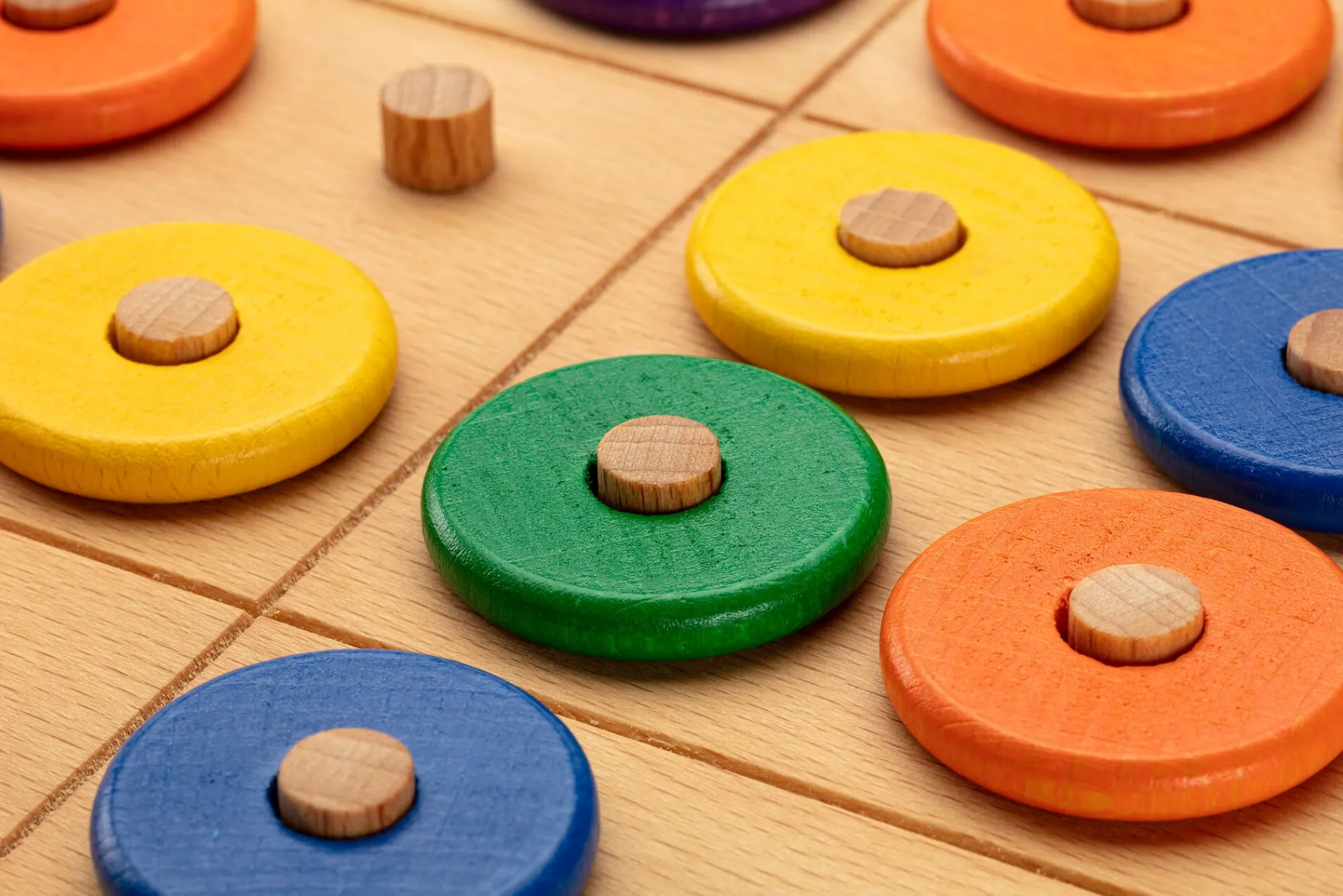 Holzspielzeug|Holzspielzeug * Holz Bi-Ba-Butze Kristian Finken Farben-Sudoku Buchenholz