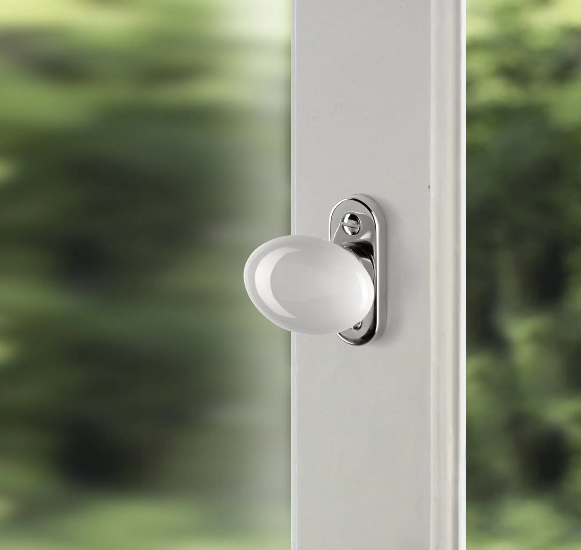 Beschläge * Mérigous Fensterolive Porzellan Weiß