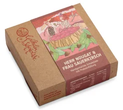 Schokolade * Goldhelm Schokoladen Manufaktur Ganache-Schokolade „Herr Nougat und Frau Sauerkirsch“
