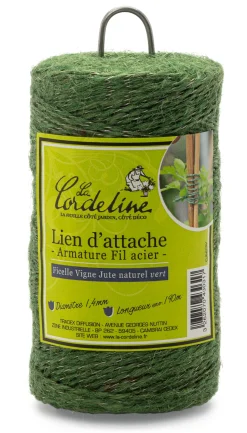 Haushaltsutensilien * Tradex Diffusion Gartengarn Jute mit Drahteinlage Grün