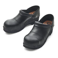 Gartenbekleidung|Arbeitsbekleidung * Troentorp Clogs Garten-Holzschuh mit Schutzkappe Schwarz