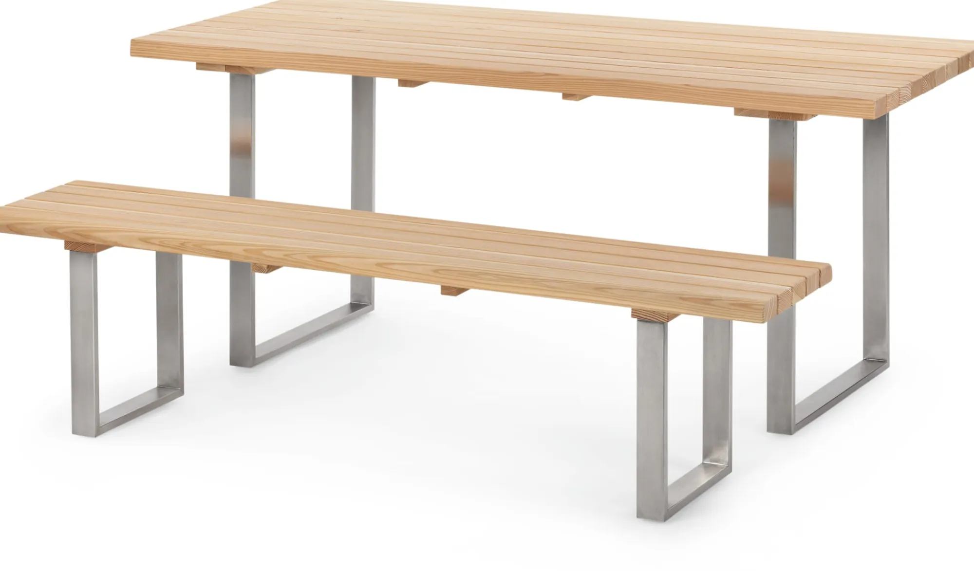 Gartentische * Auhof-Werkstätten Gartentisch Lärchenholz mit Edelstahlgestell