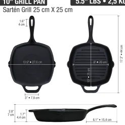 Pfannen * Victoria Grillpfanne Gusseisen
