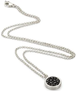 Schmuck * Fischleder Store Halskette Silber-Rochenleder Schwarz