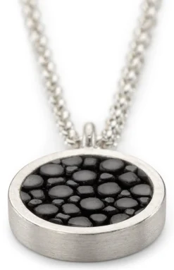 Schmuck * Fischleder Store Halskette Silber-Rochenleder Schwarz
