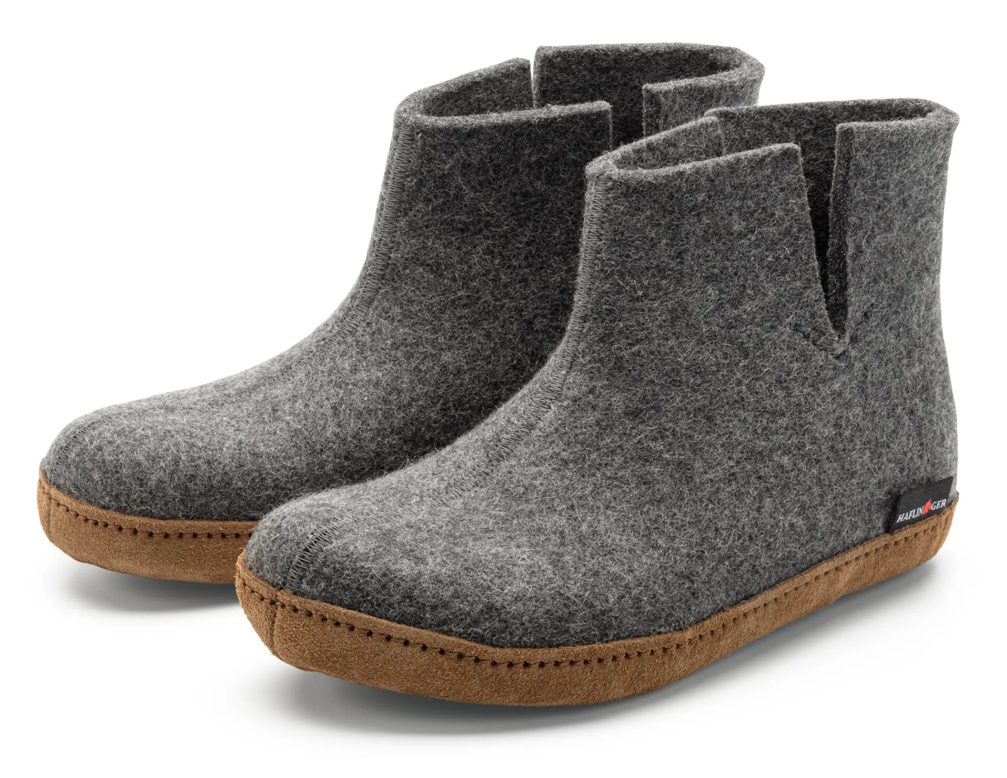 Hausschuhe|Hausschuhe * Haflinger Hausboot Wollfilz Unisex Grau