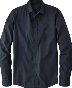Hemden * Blue de Gênes Herren-Baumwollhemd Dunkelblau