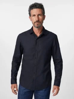 Hemden * Blue de Gênes Herren-Baumwollhemd Dunkelblau