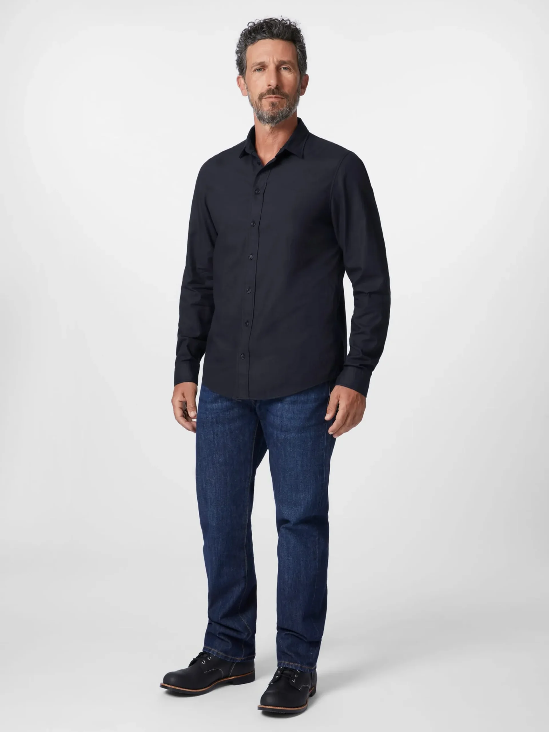 Hemden * Blue de Gênes Herren-Baumwollhemd Dunkelblau