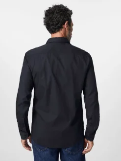 Hemden * Blue de Gênes Herren-Baumwollhemd Dunkelblau