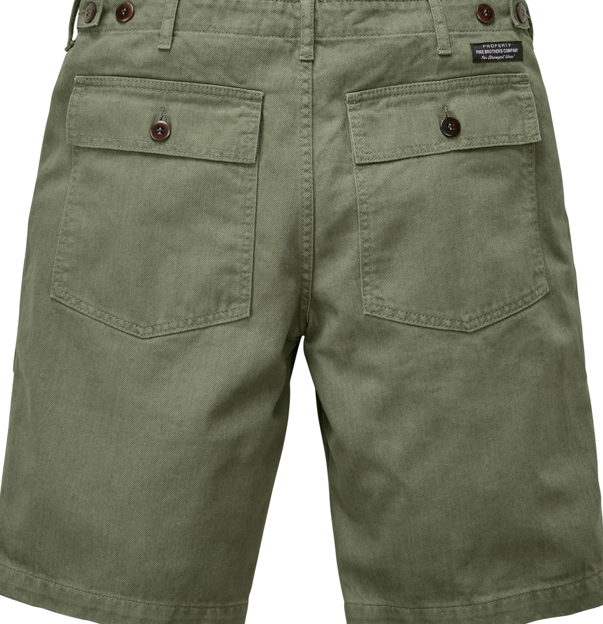 Hosen * Pike Brothers Herren-Baumwollshorts 1962 Oliv