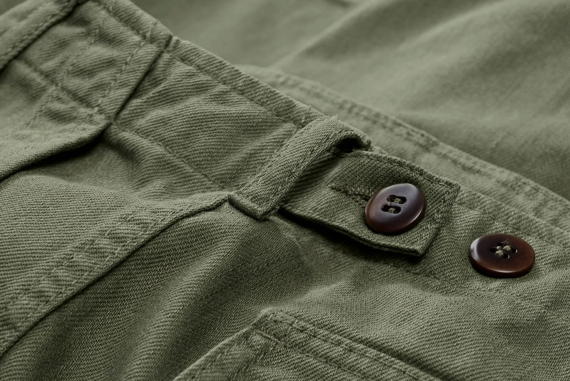 Hosen * Pike Brothers Herren-Baumwollshorts 1962 Oliv