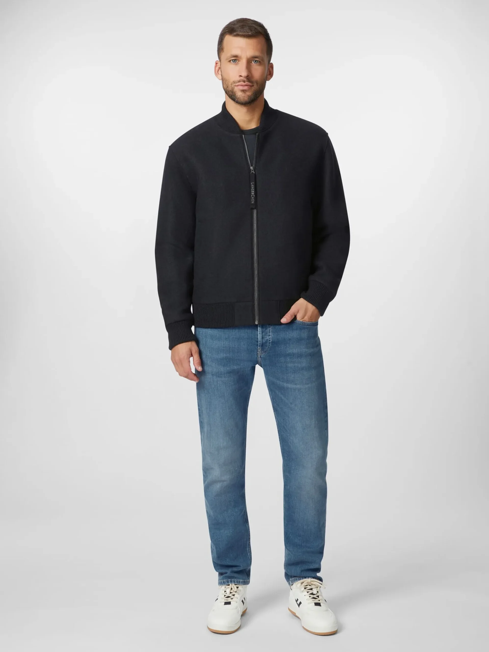 Jacken * LangerChen Herrenblouson Wolle Schwarz
