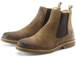 Stiefel * Astorflex Herren-Chelsea-Boot Velours Braun