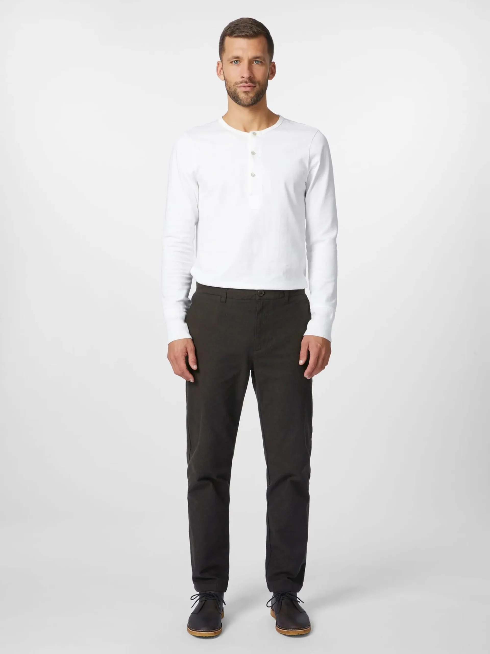 Hosen * Knowledge Cotton Apparel Herrenchino Fischgrat Braun