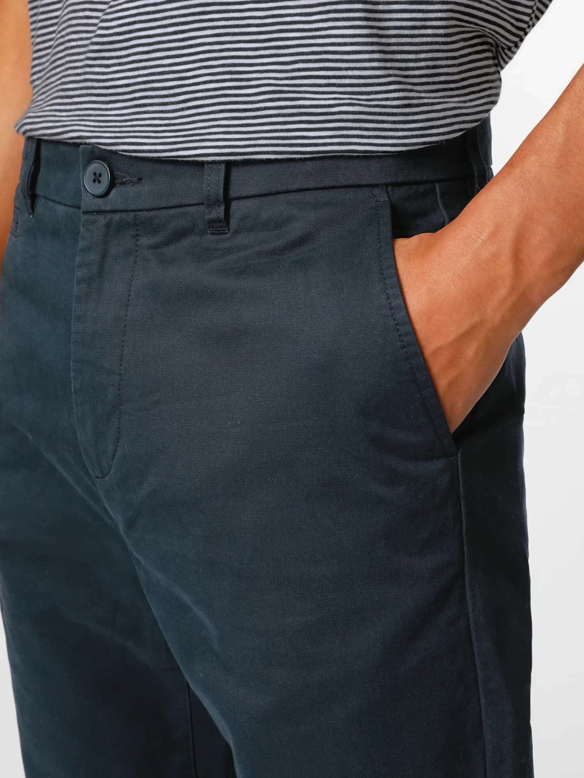 Hosen * Knowledge Cotton Apparel Herren-Chinohose Twill Dunkelblau