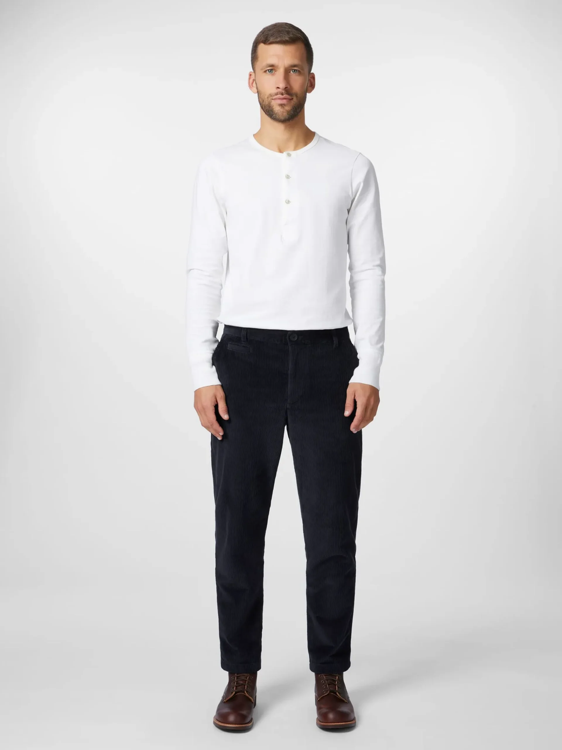 Hosen * Knowledge Cotton Apparel Herren-Cordchino Dunkelblau