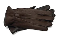 Handschuhe * Eska Herrenhandschuh Hirschleder mit Curleylammfell Dunkelbraun