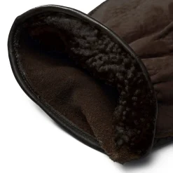 Handschuhe * Eska Herrenhandschuh Hirschleder mit Curleylammfell Dunkelbraun