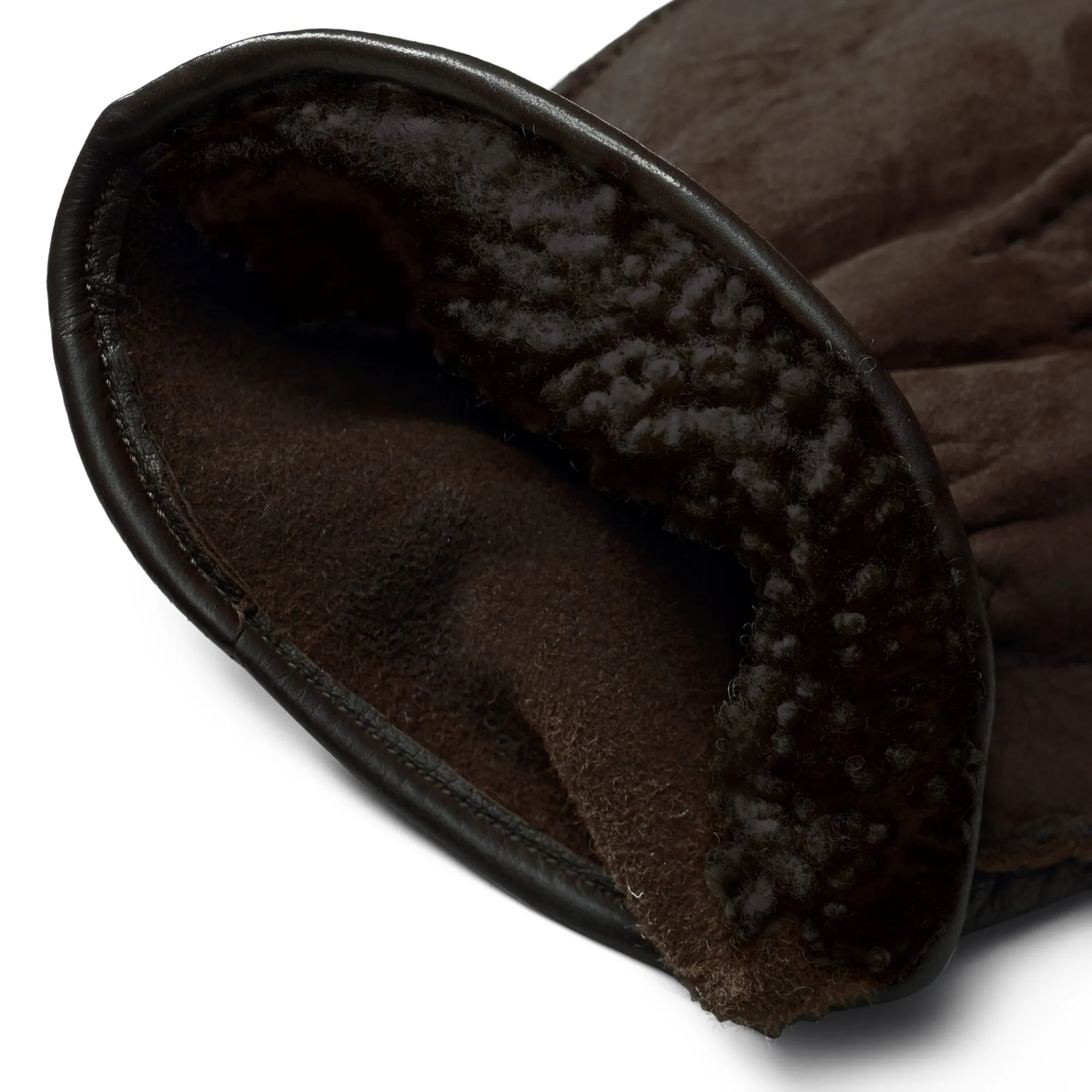 Handschuhe * Eska Herrenhandschuh Hirschleder mit Curleylammfell Dunkelbraun