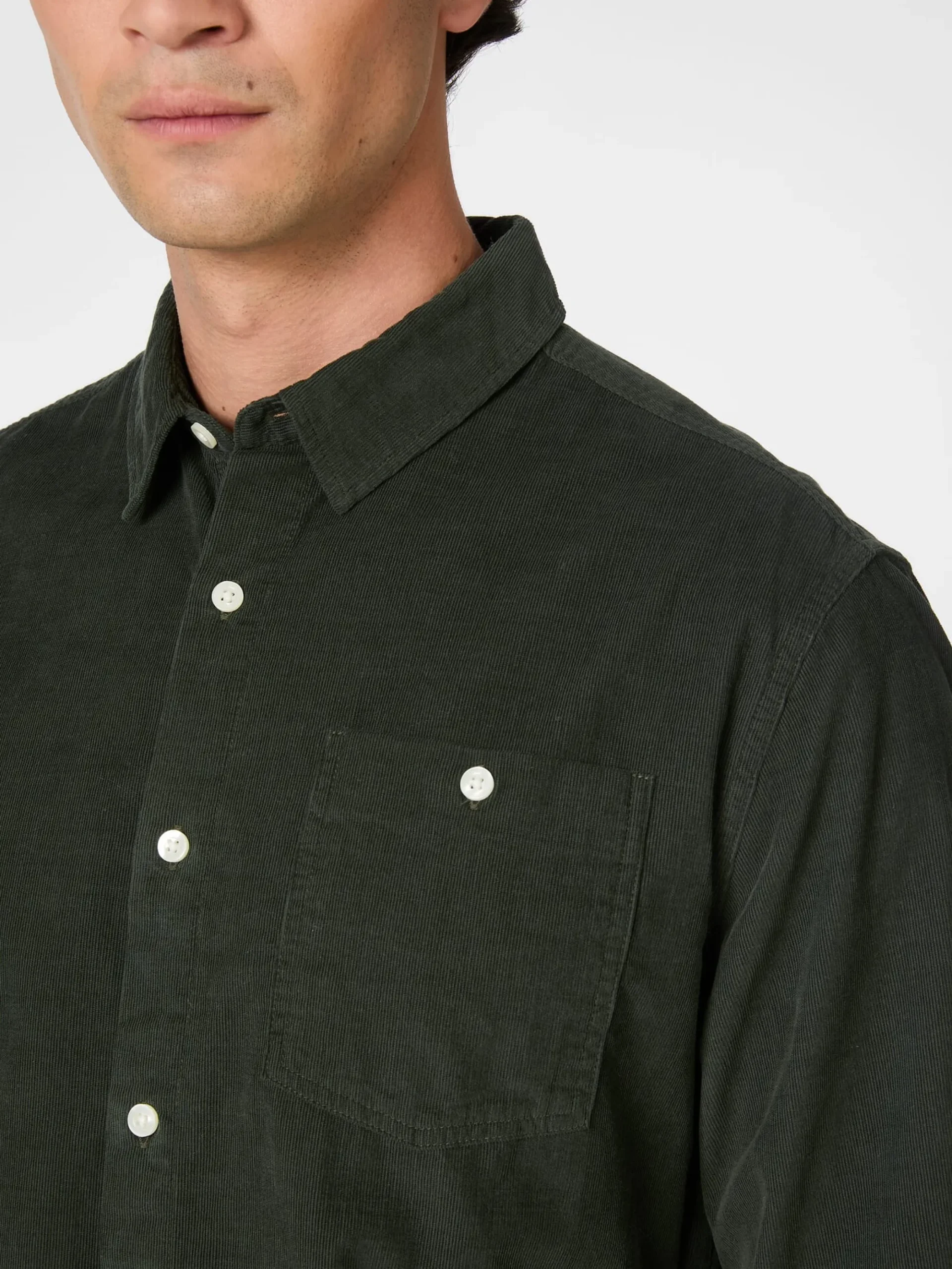 Hemden * Knowledge Cotton Apparel Herrenhed Bauwocord Dunkelgrün
