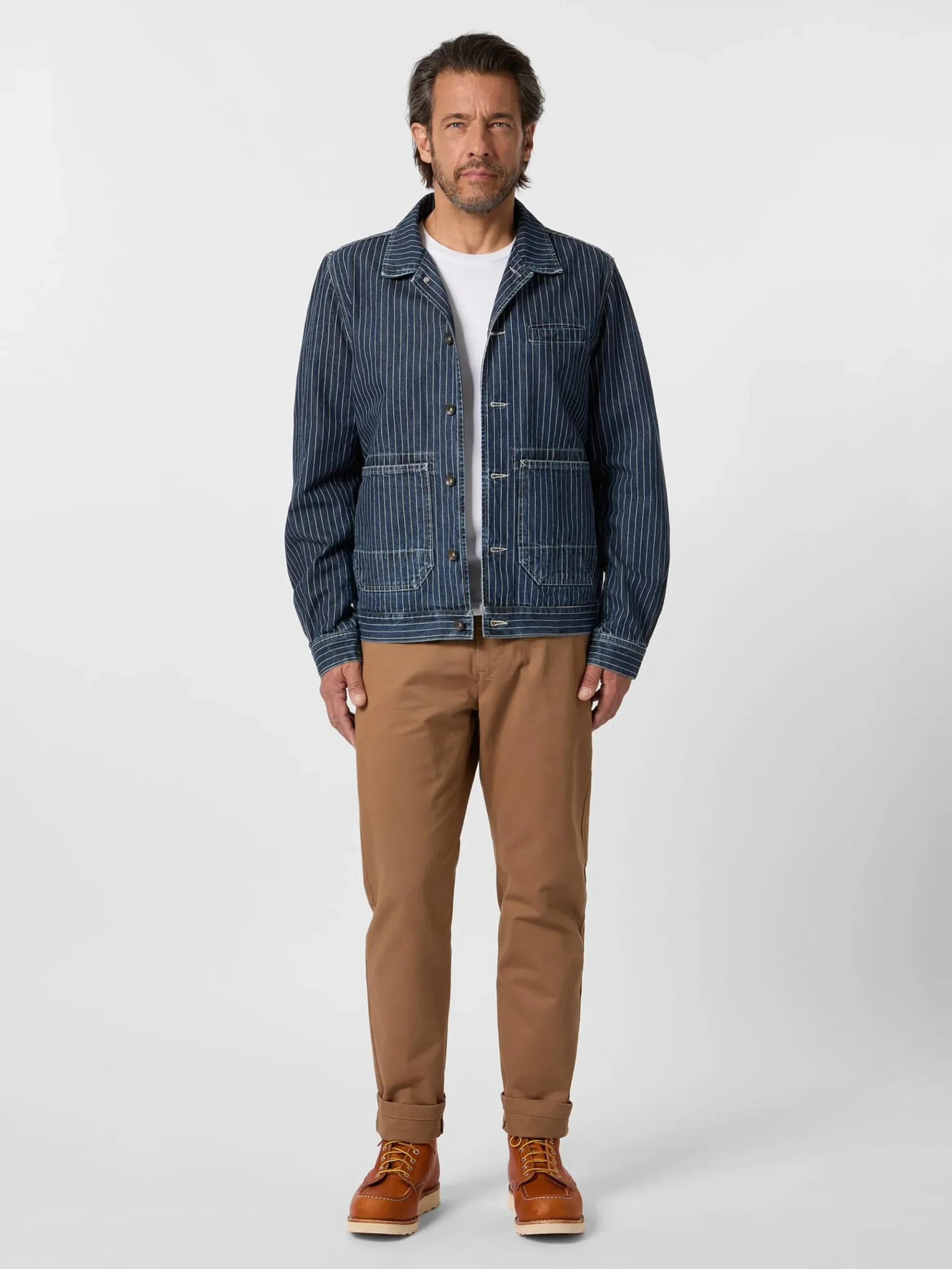 Hemden * Tellason Herren-Hedjacke getreift Denim