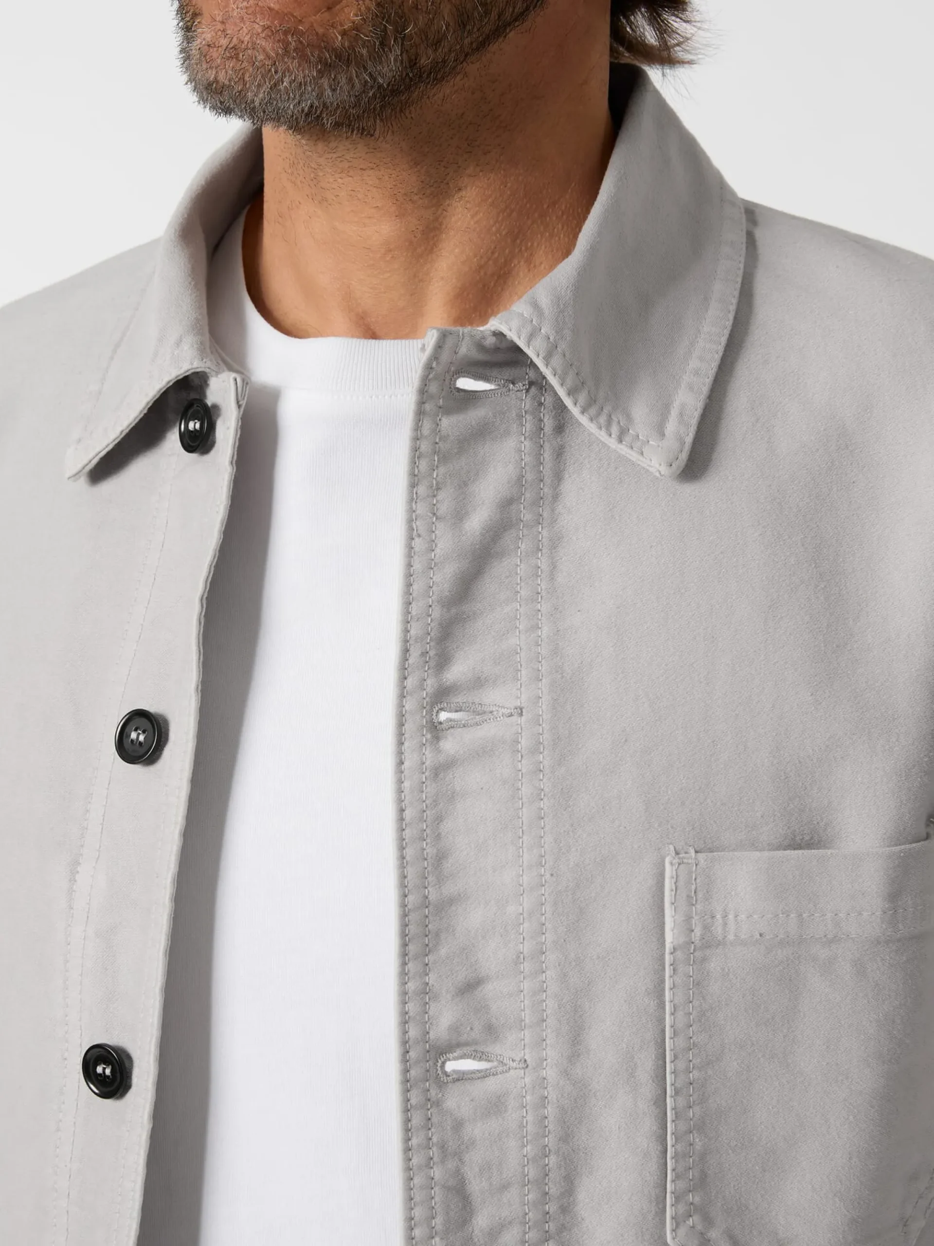 Hemden * Vetra Herren-Hemdjacke Moleskin Hellgrau