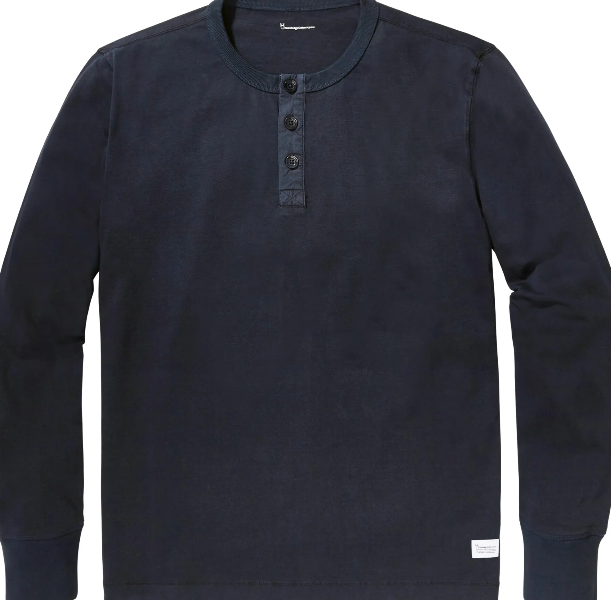 Shirts * Knowledge Cotton Apparel Herren-Henley-hirt Dunkelblau