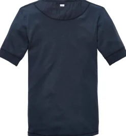 Shirts * Schiesser Herren-Henley-Shirt Halbarm Dunkelblau