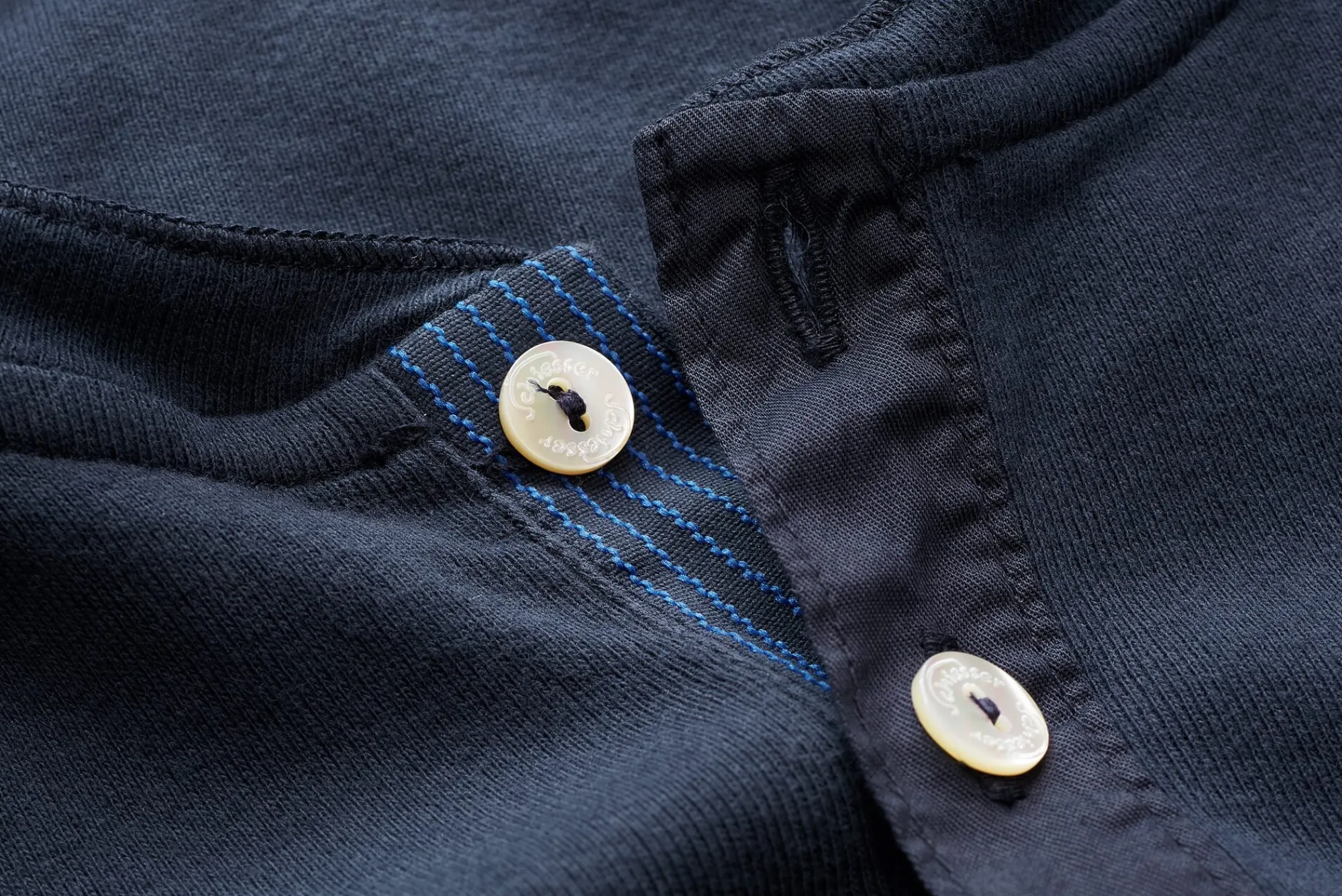Shirts * Schiesser Herren-Henley-Shirt Langarm Dunkelblau