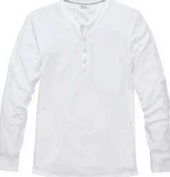 Shirts * Schiesser Herren-Henley-Shirt Langarm Weiß