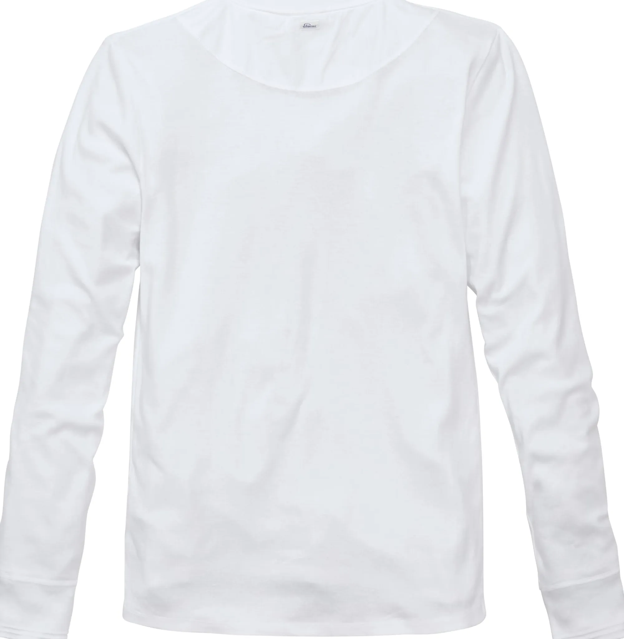 Shirts * Schiesser Herren-Henley-Shirt Langarm Weiß
