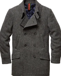 Jacken * Herrenkleiderfabrik Kastell Herrenjacke Doppelreiher Graumelange