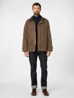 Jacken * Manifattura Ceccarelli Herrenjacke gewachst Mittelbraun