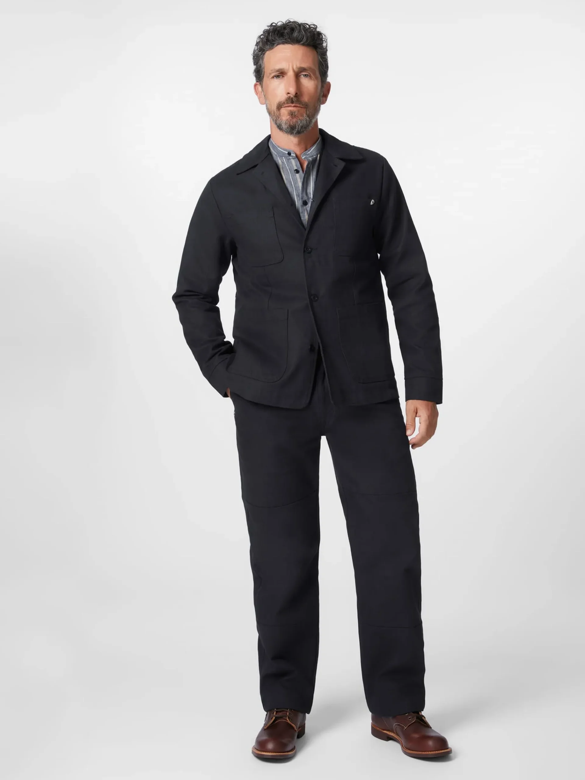 Jacken * Blue de Gênes Herrenjacke teilgefüttert Dunkelblau