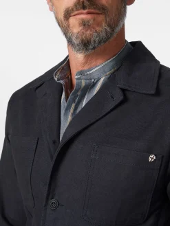 Jacken * Blue de Gênes Herrenjacke teilgefüttert Dunkelblau