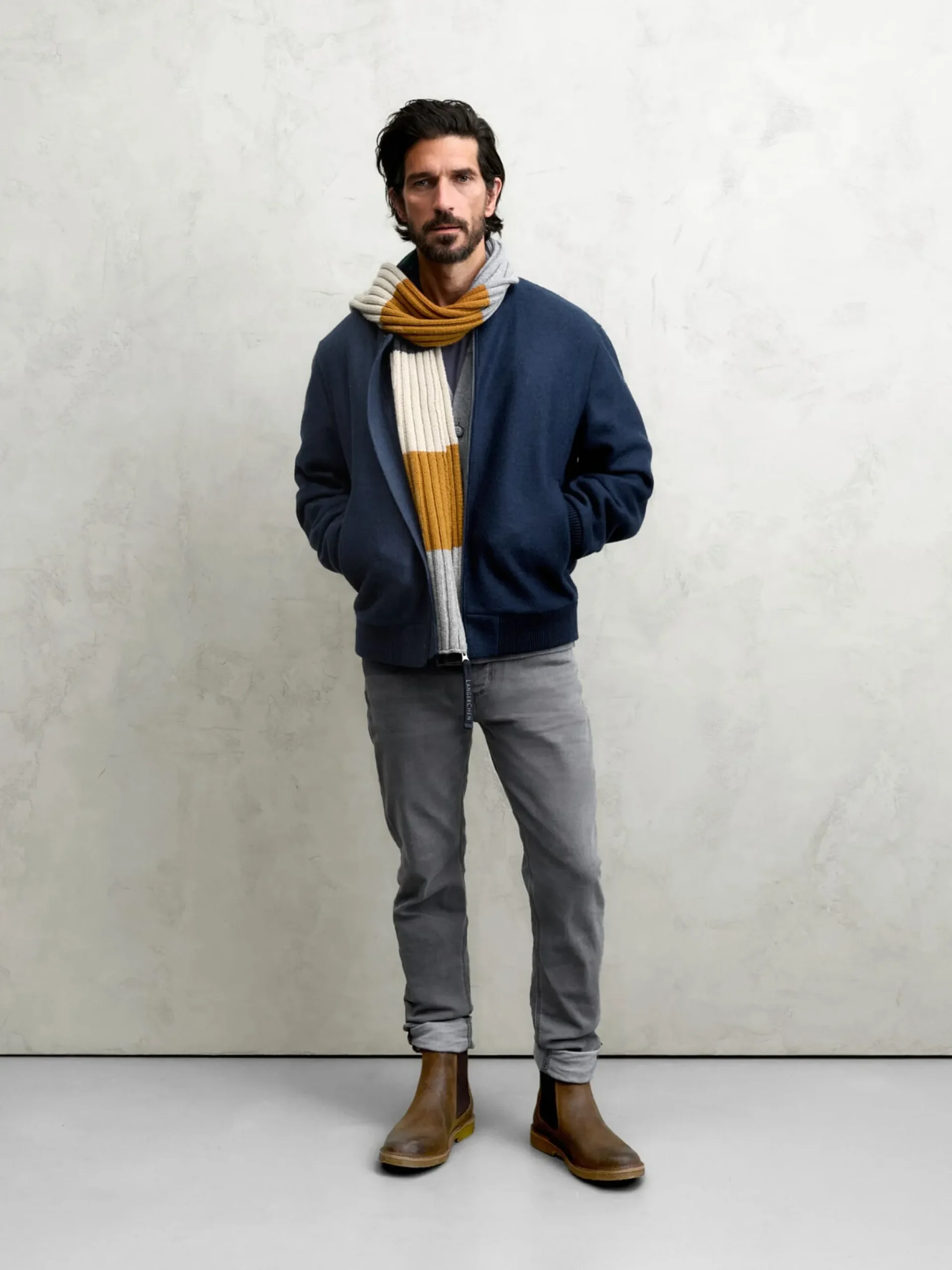Jeans|Hosen * Blue de Gênes Herrenjeans Regular Slim Fit Grau