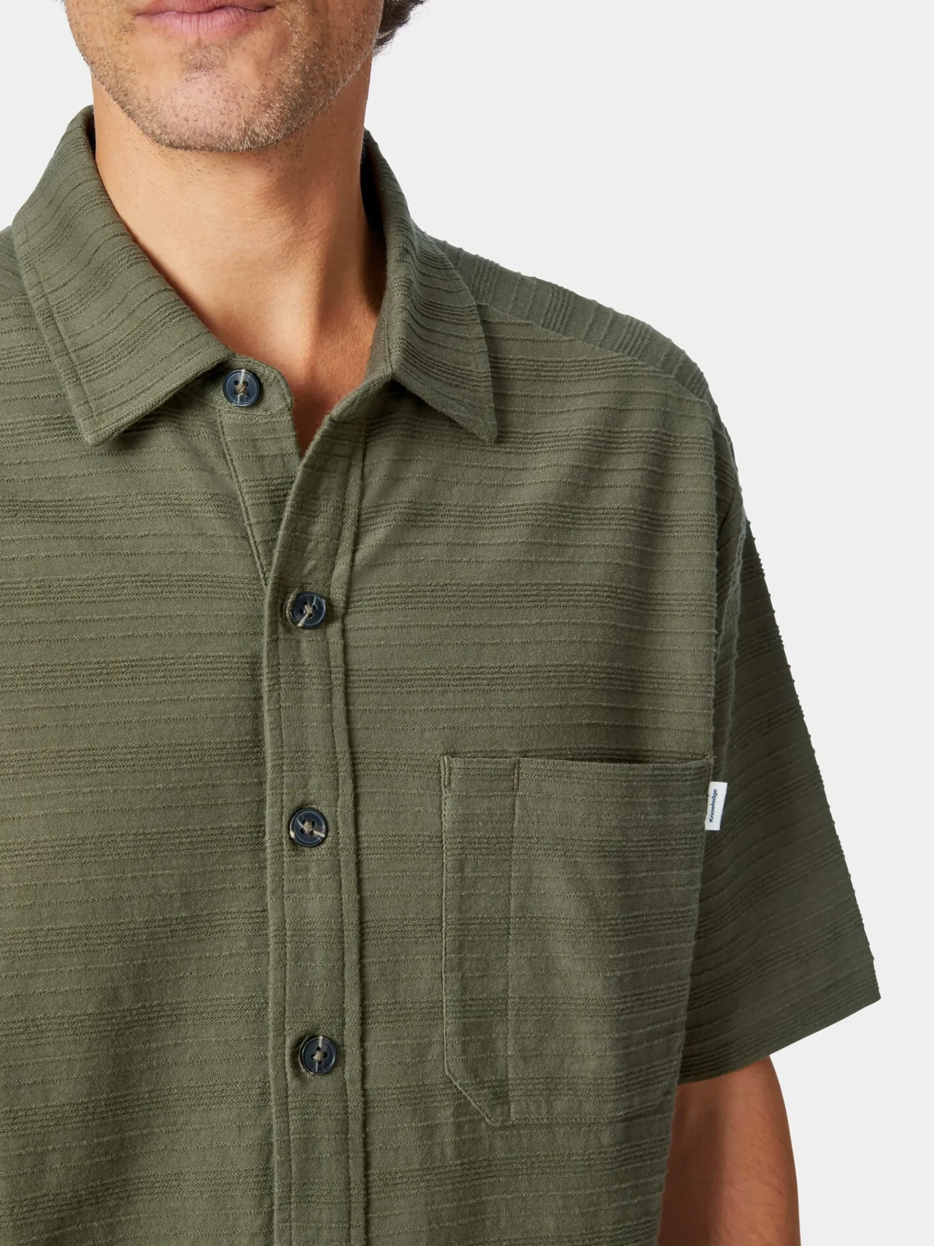 Hemden * Knowledge Cotton Apparel Herren-Jereyhemd Oliv