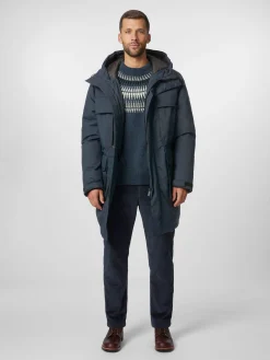 Mäntel * Knowledge Cotton Apparel Herren-Kapuzenmantel Dunkelblau
